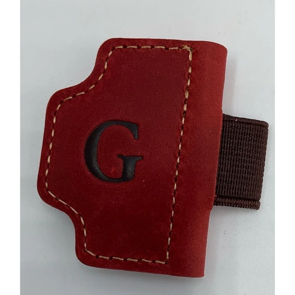 Magnetic Leather Book Marker & Pen Holder Personalized Letter Initial G Monogram